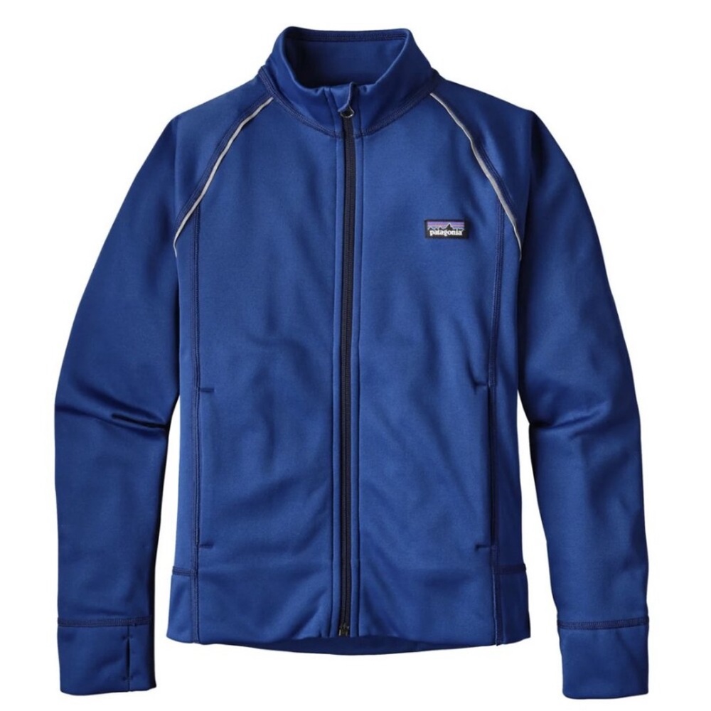Patagonia Girls' PolyCycle Fleece Jacket Full Zip Royal Superior Blue Sz XS 5-6